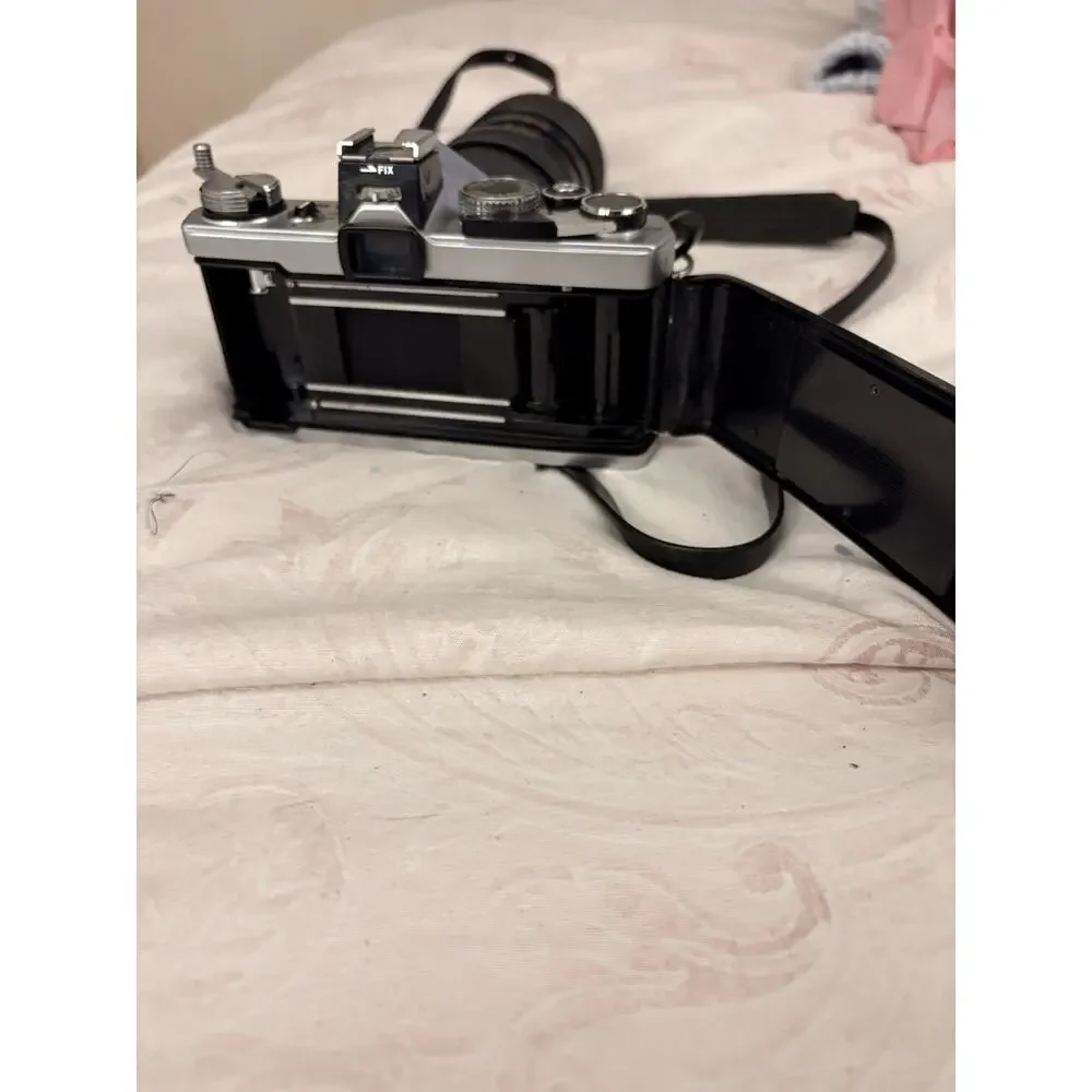 Olympus OM-1 Film Camera W/ Vivitar 75-205mm F3.8 Auto Focus Lens And Arm Sling